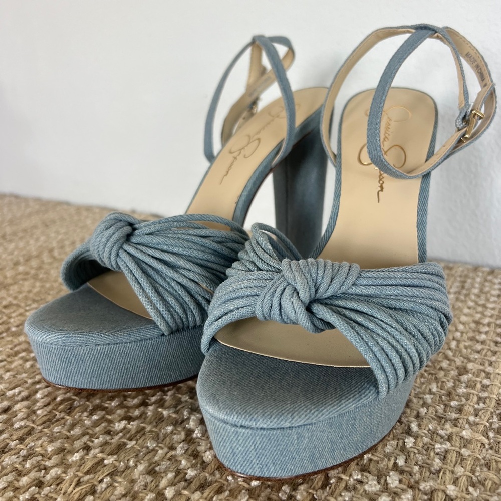 Jessica Simpson Blue Knotted Heels